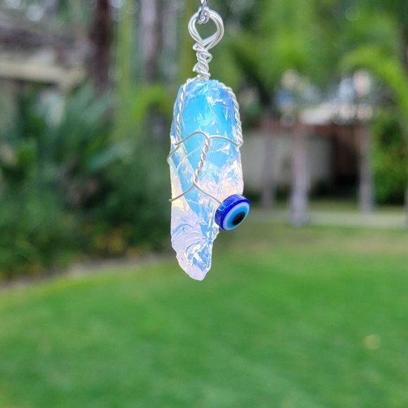 Opal Evil Eye Pendant - Picture 13 of 14
